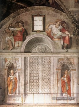 renaissance Tableau Peinture - Chapelle Sixtine Lunette et Papes Haute Renaissance Michel Ange